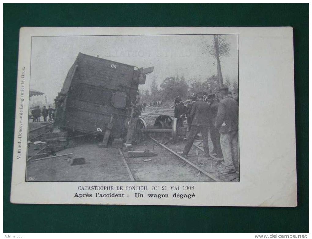 Catastrophe Train Spoorweg Ramp Spoorwegramp Station Gare Kontich Contich 1908, Vue Générale Publ. Ernult-Doncq - Kontich