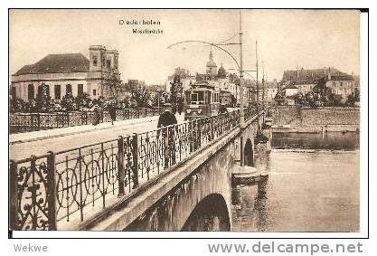 Fs509/ Diedenhofen (Lothringen) Moselbrücke Mit Strassenbahn (tram) 1915 - Lorraine