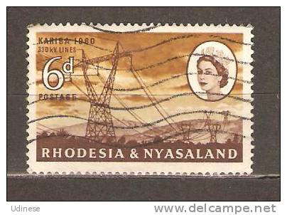 RHODESIA AND NYASALAND 1960 - KARIBA DAM 6 - USED OBLITERE GESTEMPELT - Rhodesia & Nyasaland (1954-1963)