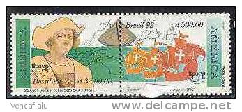 Brasil 1992 -  Christopher Columbus, Set Of 2 Stamps, MNH - Christophe Colomb