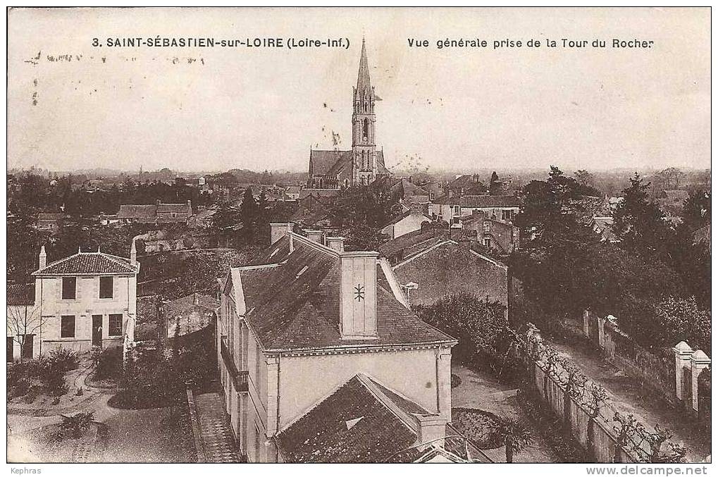 3. SAINT-SEBASTIEN-SUR-LOIRE : Vue Générale Prise De La Tour Du Rocher - F Chapeau, Editeur,  Nantes - Cachet Poste 1938 - Saint-Sébastien-sur-Loire