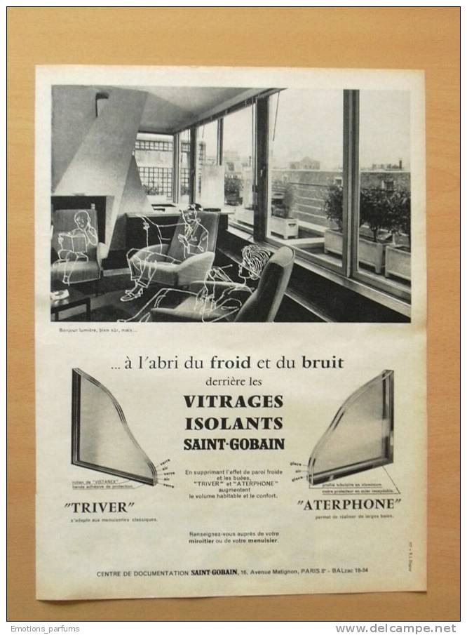 Publicité Papier   St  Saint  GOBAIN Vitrage Isolant Isolation Glace Miroir - Werbung