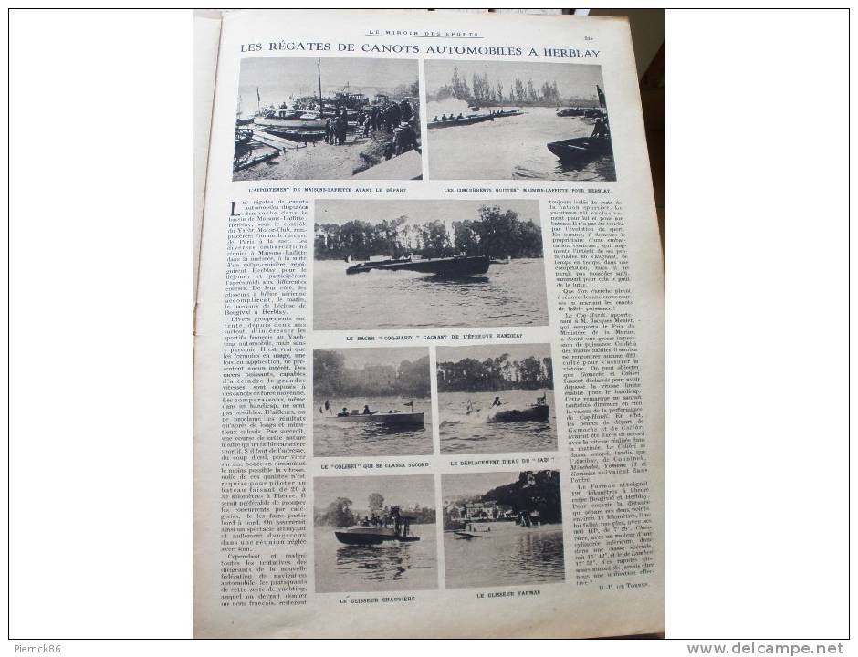 1923 PARIS SOISSONS PARIS COUPE GORDON BENETT DES SPHERIQUES ATHLETISME STADE PERSHING REGATES A HERBLAY RUGBY - Autres & Non Classés