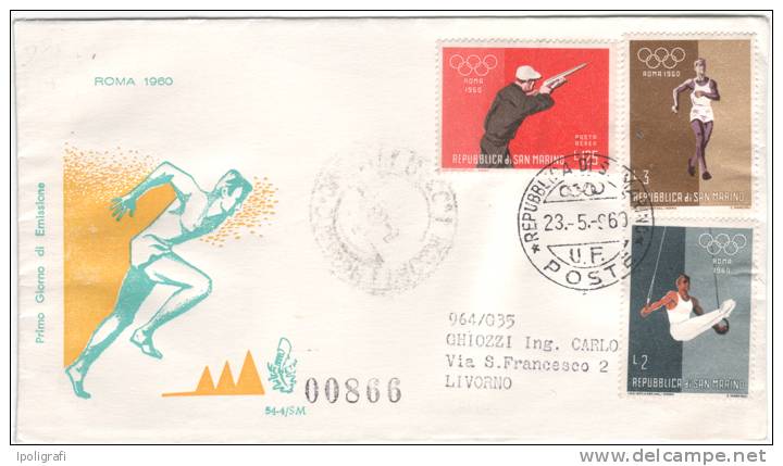 San Marino - 1960 - FDC Ann. Speciale - Giochi Olimpici Di Roma - Viaggiate Su 4 Buste Venetia - 23-5-60 - Estate 1960: Roma