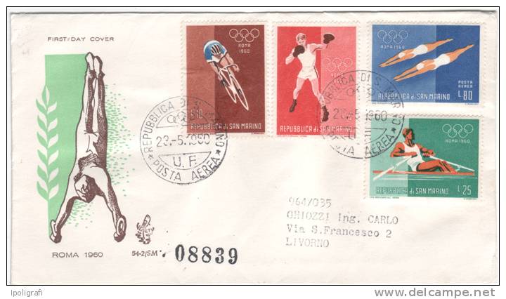 San Marino - 1960 - FDC Ann. Speciale - Giochi Olimpici Di Roma - Viaggiate Su 4 Buste Venetia - 23-5-60 - Estate 1960: Roma