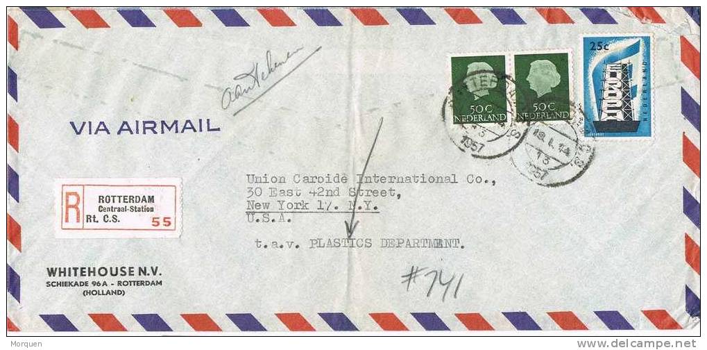 Carta Aerea Certificada ROTTERDAM (Holanda) 1957 - Storia Postale