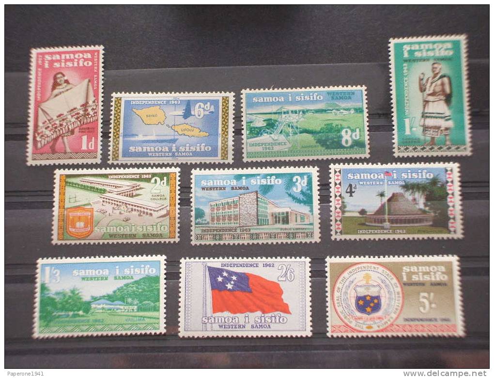 SAMOA I SISIFO - 1962 PITTORICA 10 V. -NUOVI(++)-TEMATICHE - Samoa