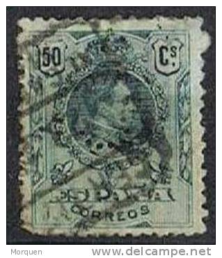 50 Centimos Alfonso XIII Medallon, Perforado Comercial CL, Num 277 º - Usados