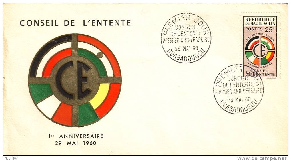 HAUTE VOLTA- 1ER JOUR CONSEIL DE L'ENTENTE OUAGADOUGOU 29-5-1960. - Other & Unclassified