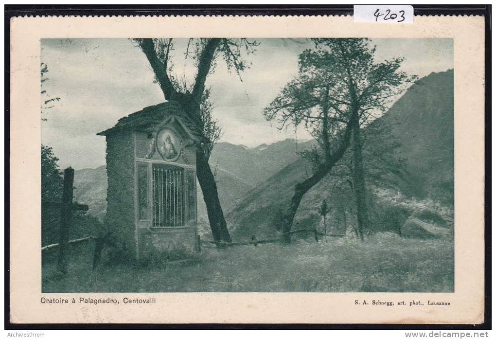 Palagnedro (Centovalli) Oratoire ; Sigillo Bottmingen 1934 (4203) - Centovalli