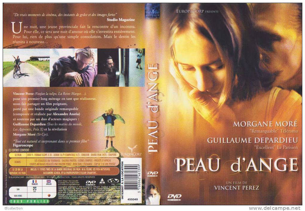PEAU D´ANGE - GUILLAUME DEPARDIEU - MORGANE MOREFILM - DVD + CD DE LA MUSIQUE DU FILM - ROMANTIQUE - Romantic