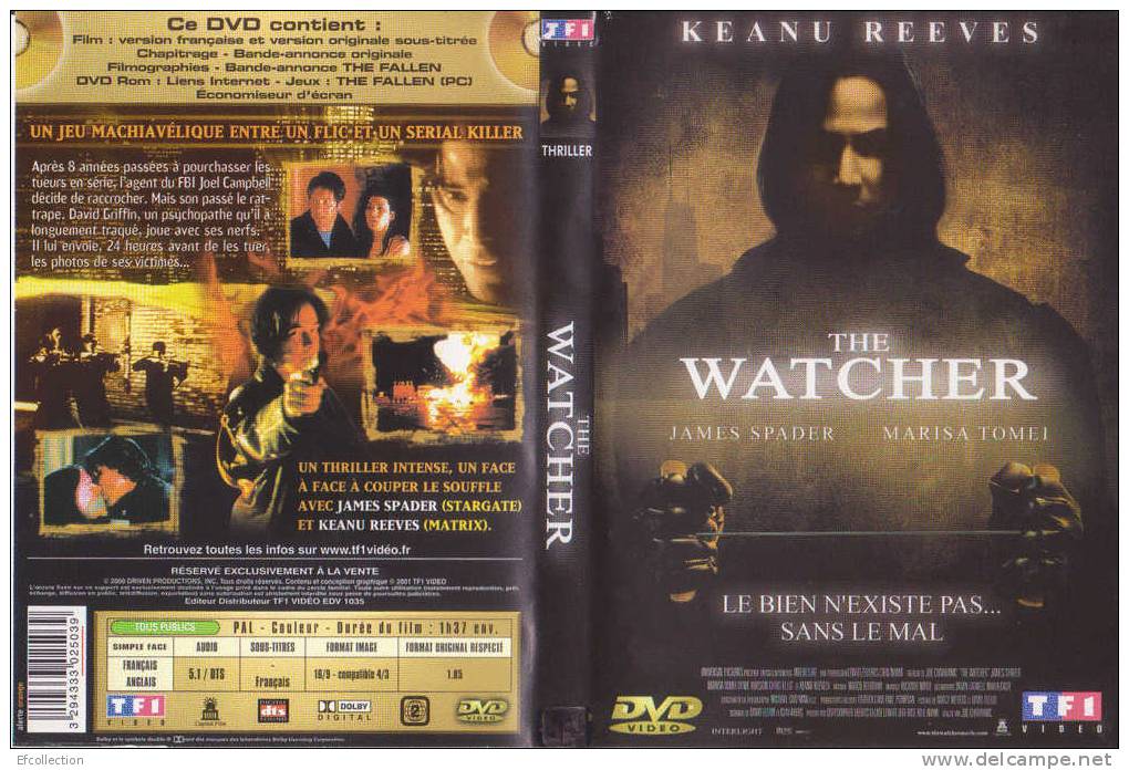 THE WATCHER - LE BIEN N´EXISTE PAS SANS LE MAL - KEANU REEVES - DVD - ACTION - THRILLER - Action, Aventure