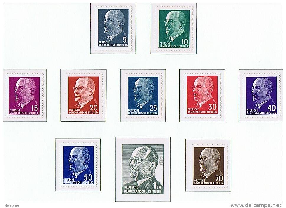 1961-3  W. Ulbricht , Definitives     Mi Nr  844-8, 934-8  ** MNH - Ungebraucht