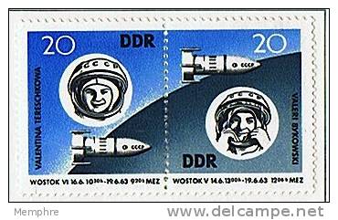 1963  Valentina Tereschowa, Cosmonaut   Mi Nr  970-1 ** MNH - Ungebraucht
