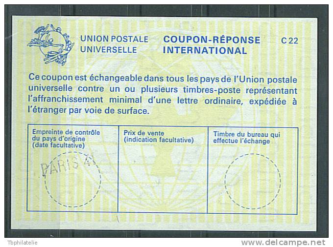 VEND COUPON-REPONSE INTERNATIONAL , UNION POSTALE UNIVERSELLE , C22 , PARIS 41 (a) - Coupons-réponse