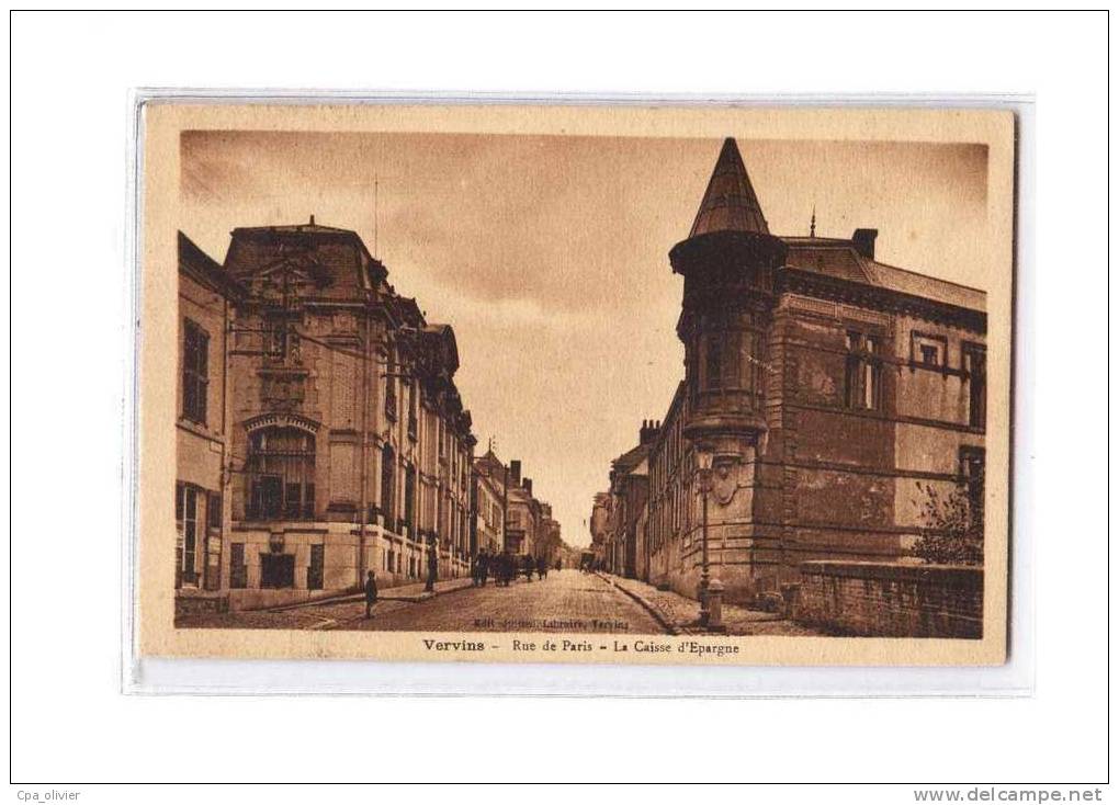 02 VERVINS Rue De Paris, Caisse D'Epargne, Banque, Ed Jullien, 193? - Vervins