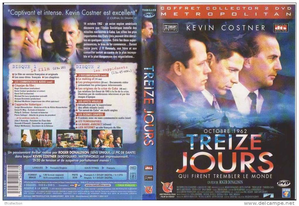 OCTOBRE 1962 TREIZE JOURS QUI FIRENT TREMBLER LE MONDE - KEVIN COSTNER - 2 DVD - Action, Adventure