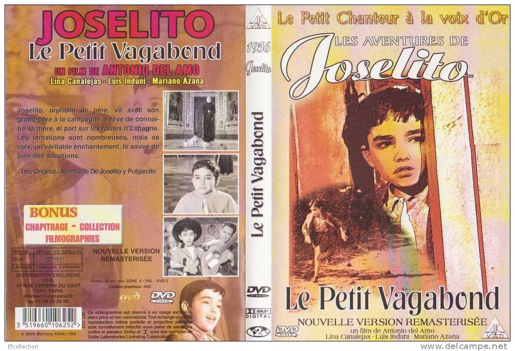 JOSELITO - ROBERTO CAMARDIEL - LE PETIT VAGABOND - LE PETIT CHANTEUR A LA VOIX D´OR - DVD - COMEDIE MUSICALE - Musikfilme