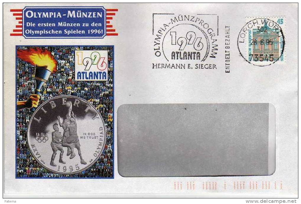 Carta , Ventanilla  Lorchwurtt 1995, Atlanta,, Cover, Letter - Zomer 1996: Atlanta