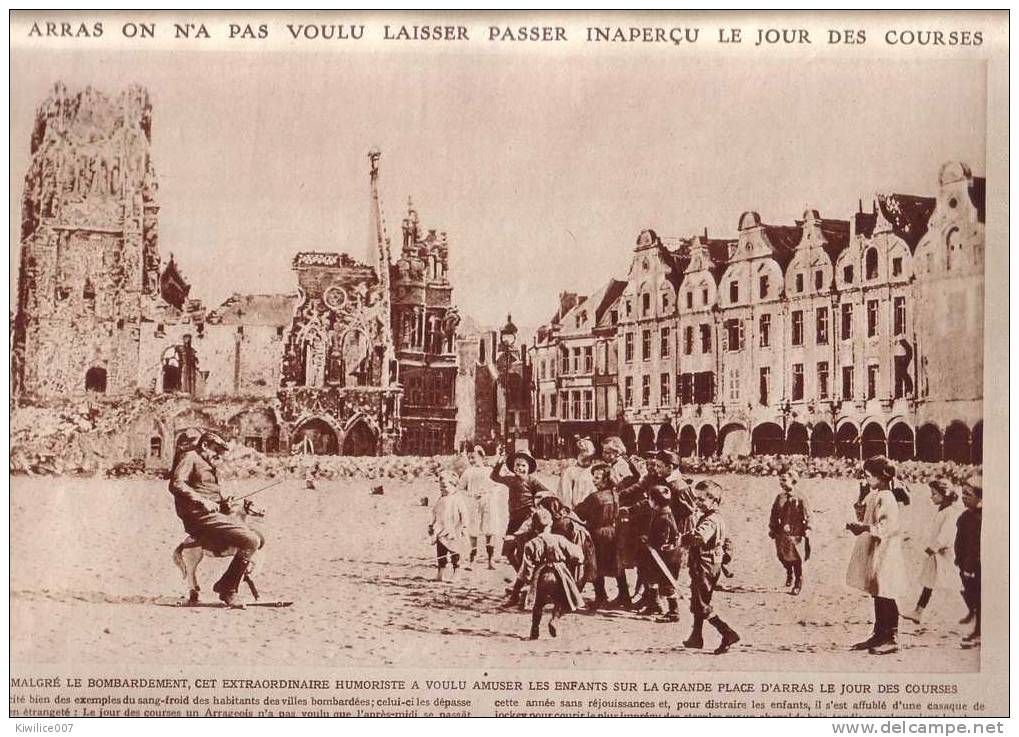 ARRAS Le Jour Des Courses     Un Humoriste  Amuse  Les Enfants Guerre   1914 1918 - Non Classés