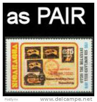 NICARAGUA 1980. Zeppelin Stamps On Stamps Rowland Hill 5 Cor. PAIR.no Overprint. UNISSUED-officially Planned - Zeppelins