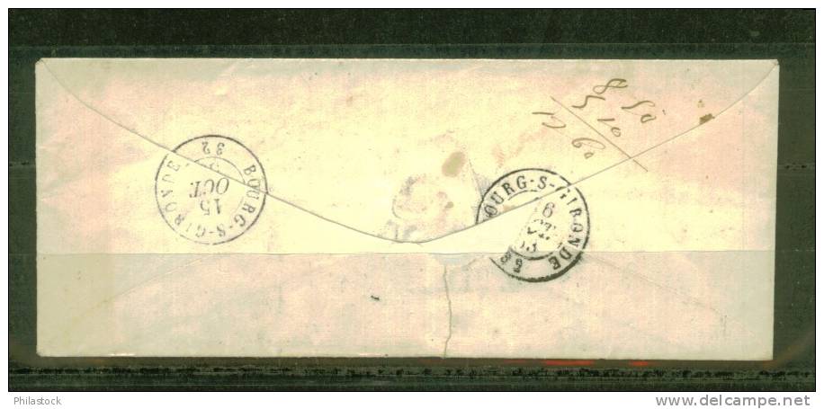 FRANCE N° 10 Obl. S/Lettre Entiére (timbre Défectueux) - 1852 Louis-Napoleon
