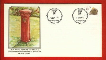 RSA 1988 Cover Mint OLDEST LETTERBOX IN South Africa  Stampnumber 770 - Briefe U. Dokumente