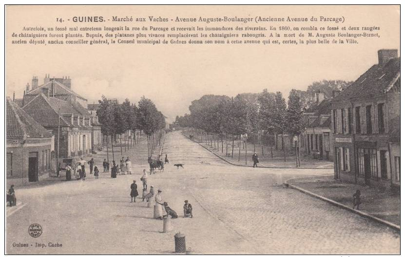 MARCHE AUX VACHES AVENUE AUGUSTE BOULANGER GUINES FRANCE (F3960) - Guines