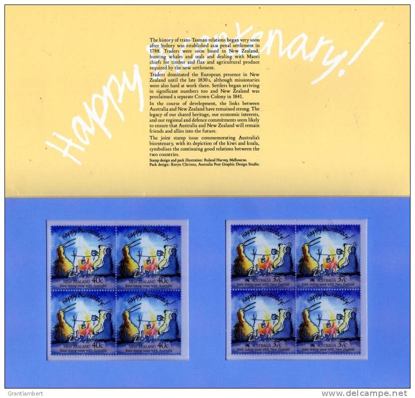 Australia 1988 Bicentenary - Joint Issue With New Zealand Presentation Pack - See 2nd Scan - Presentation Packs