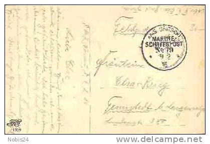 7434 Marineschiffspost Nr. 79 (SMS Nassau)  O 9.2.16 Auf AK - Covers & Documents