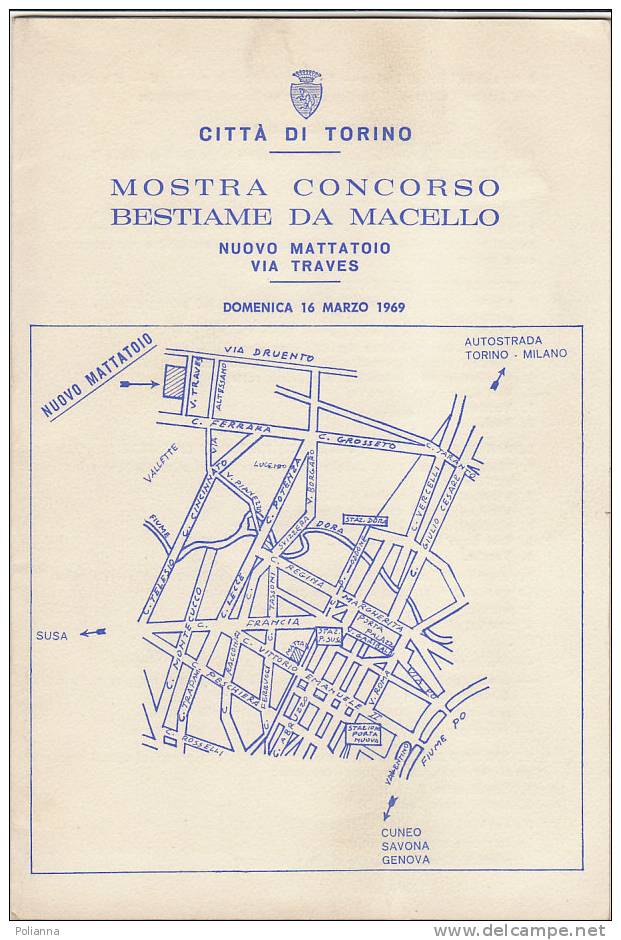 C0368 - Brochure PROGRAMMA - MOSTRA CONCORSO BESTIAME Da MACELLO - NUOVO MATTATOIO VIA TRAVES TORINO 1969 - Programmi