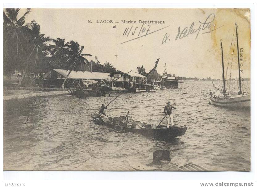 C 5448 - LAGOS - 8 - Nigeria - Marine Department - Trés Trés Rare - Belle CPA 1907 - - Nigeria