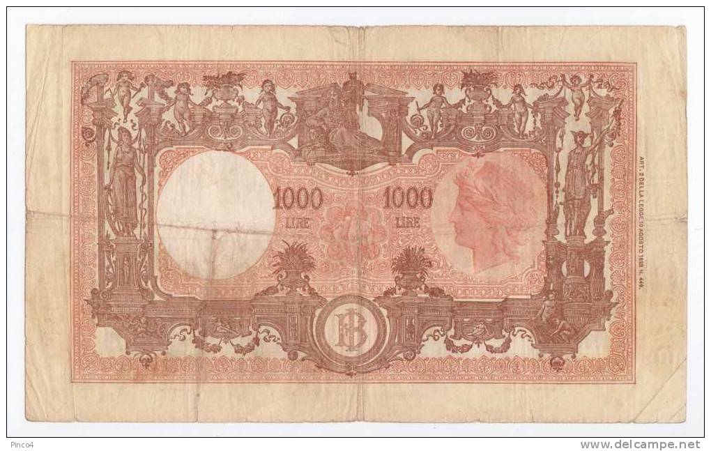 REPUBBLICA ITALIANA 1000 LIRE BARBETTI 22 - 07 - 1946 - 1000 Liras