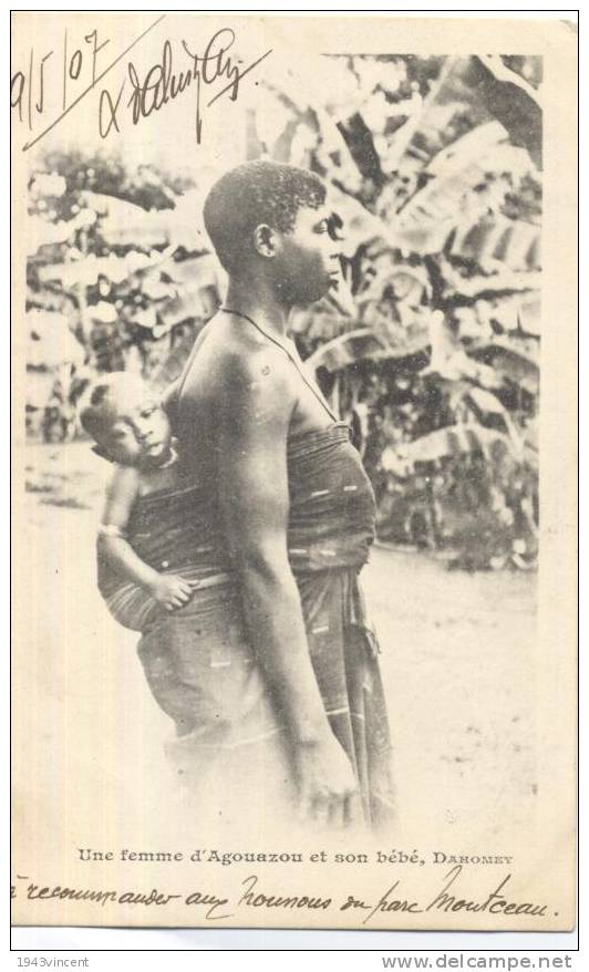 C 5461 - DAHOMEY - Une Femme D'Agouazou Et Son Bébé  -  Rare Et Belle CPA 1907 - - Dahomey