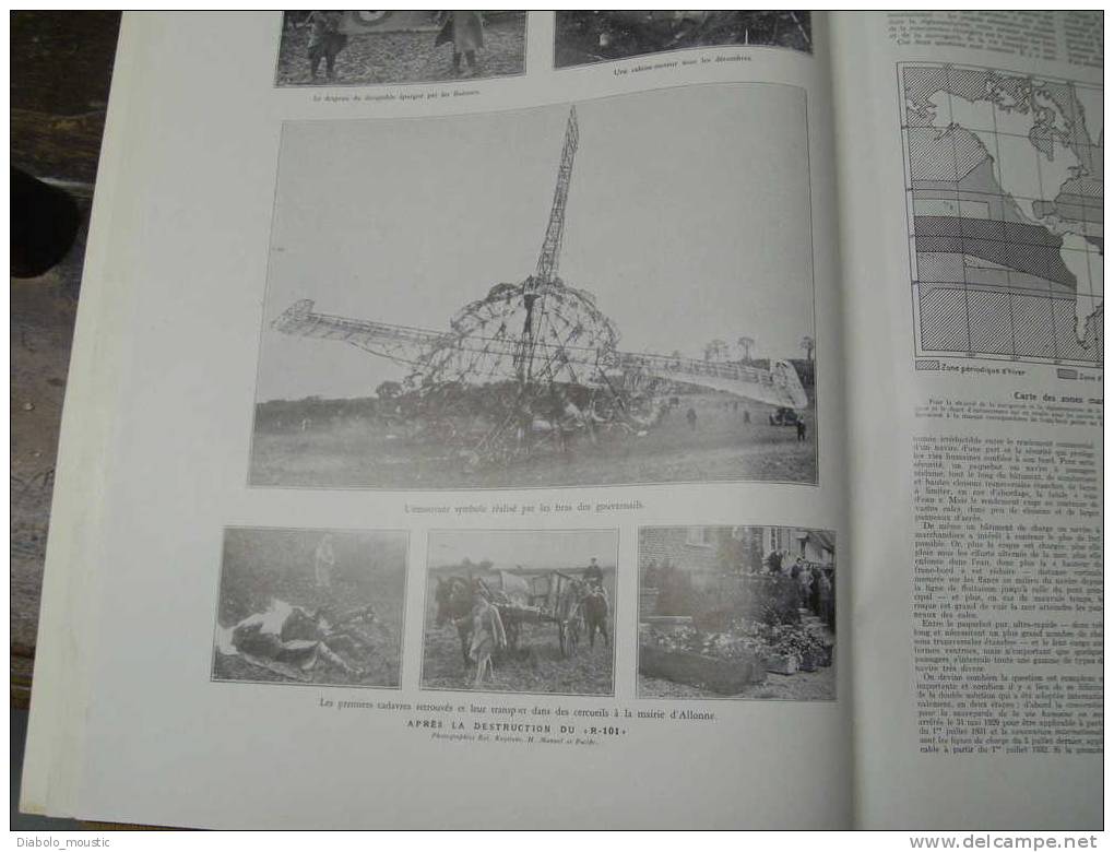1930 : Tragédie du R-101 ; CASQUES d'ACIER; Expo PHOTO;Navires Hier-Auj. ;CHICAGO ;Chamonix ;MISS ;Odéon; Ader;  PYTHIAS