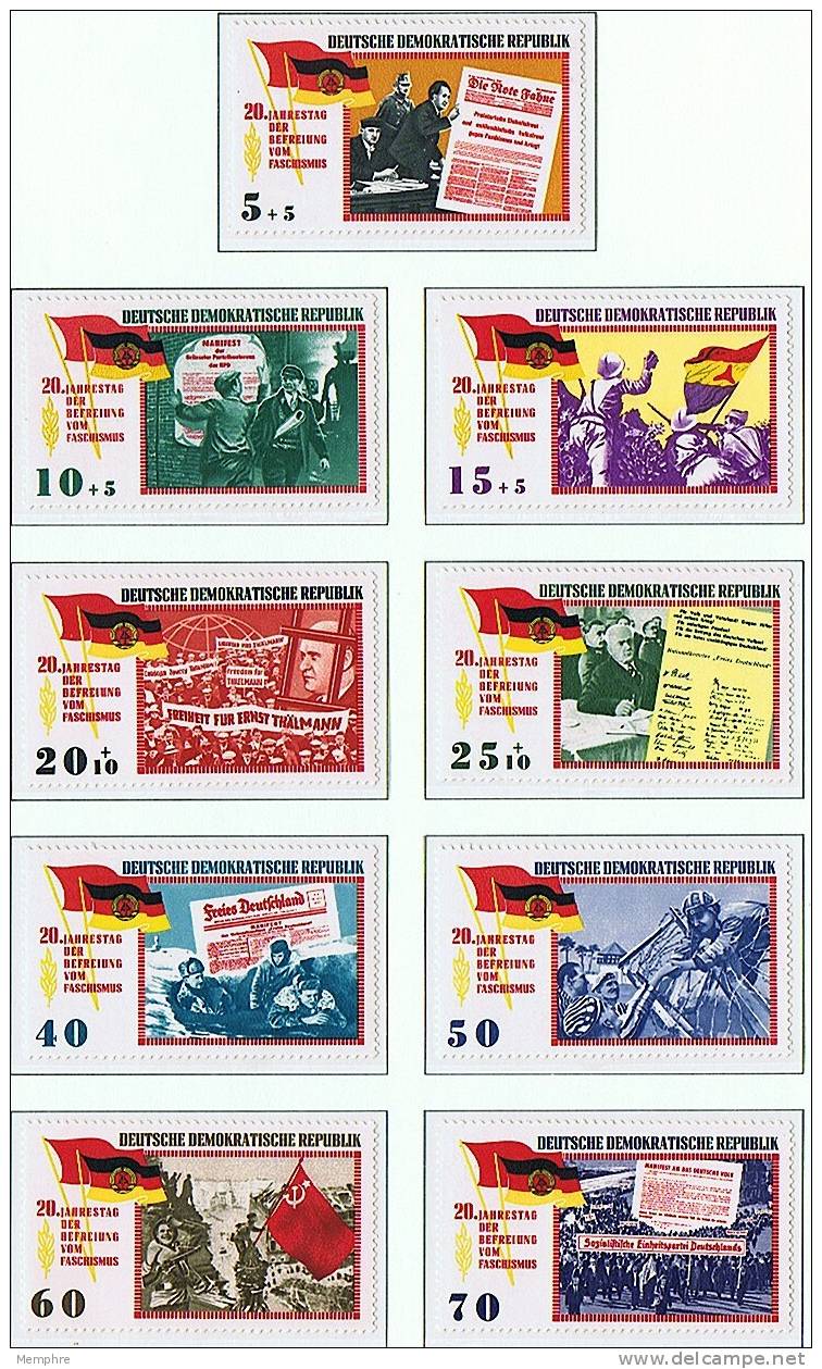 1965  20th Ann Victory Over Facism Mi Nr  1102-1110 ** MNH - Ungebraucht