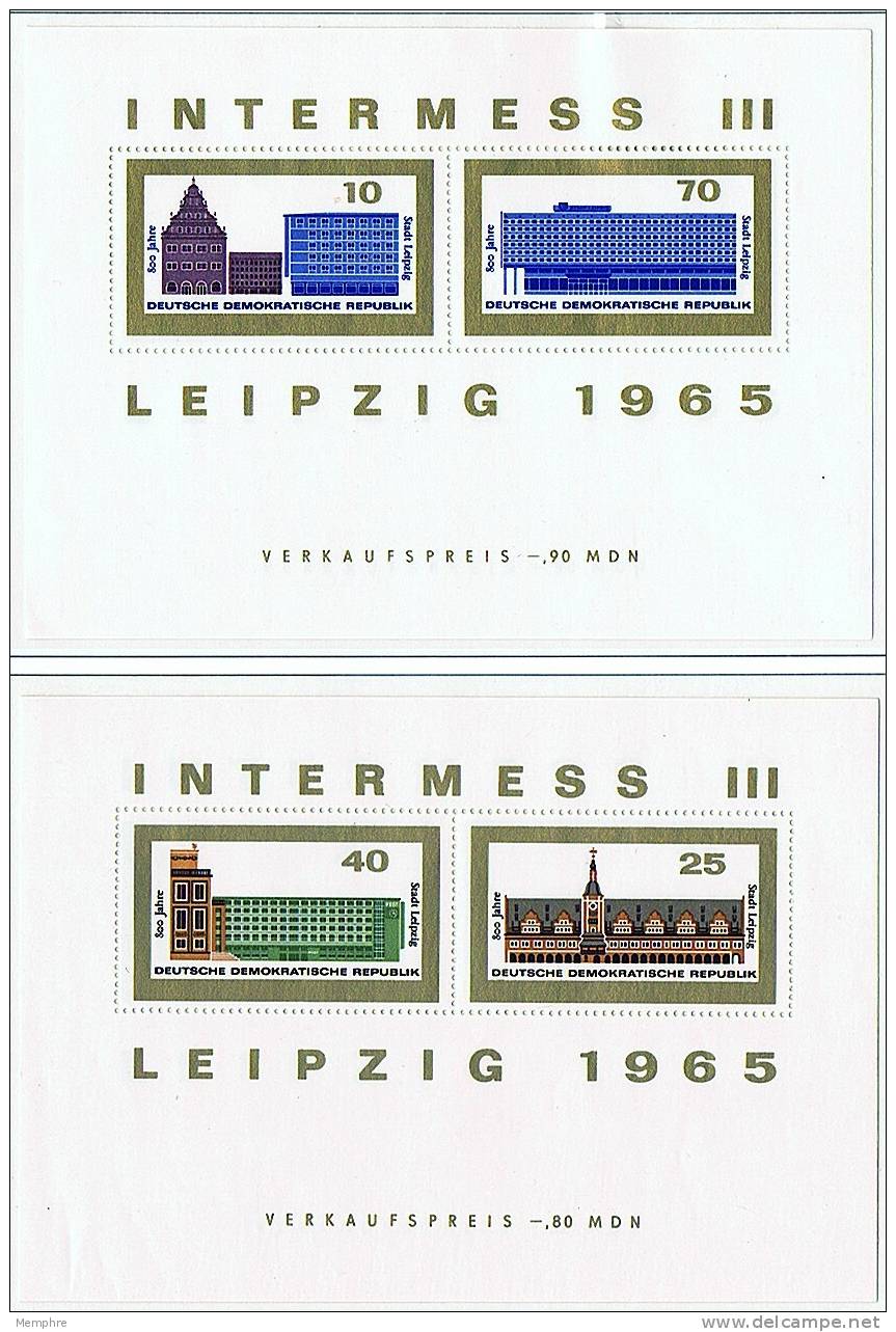 1965  Leipzig   Town 800 Ann. 4 Stamps And 2 Souvenir Sheets Mi Nr  1126-9, Block 23-4  ** MNH - Ungebraucht