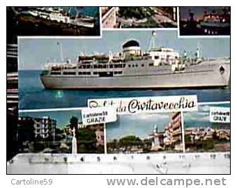 CIVITAVECCHIA  VEDUTE NAVE SHIP FERRY CALABRIA VB1981 DB2184 - Civitavecchia