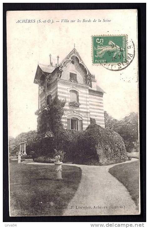 CPA  ANCIENNE- FRANCE- ACHERES (78)- UNE BELLE VILLA SUR LES BORDS DE LA SEINE- TRES GROS PLAN - Acheres