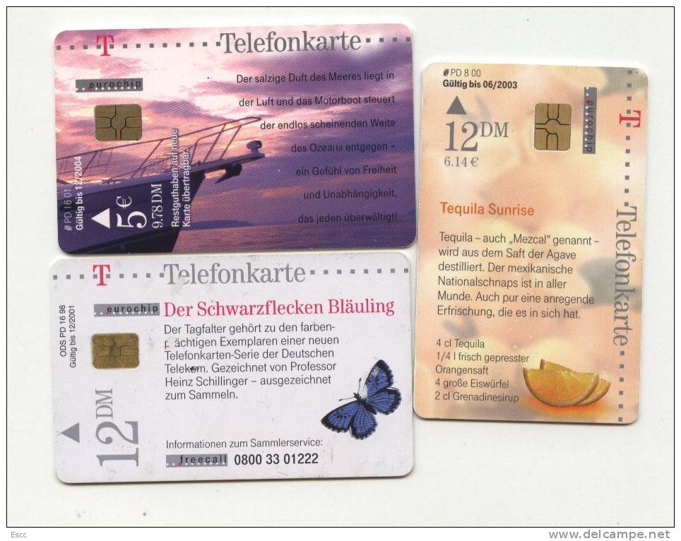 3 Used Phone Cards From Germany - Collections