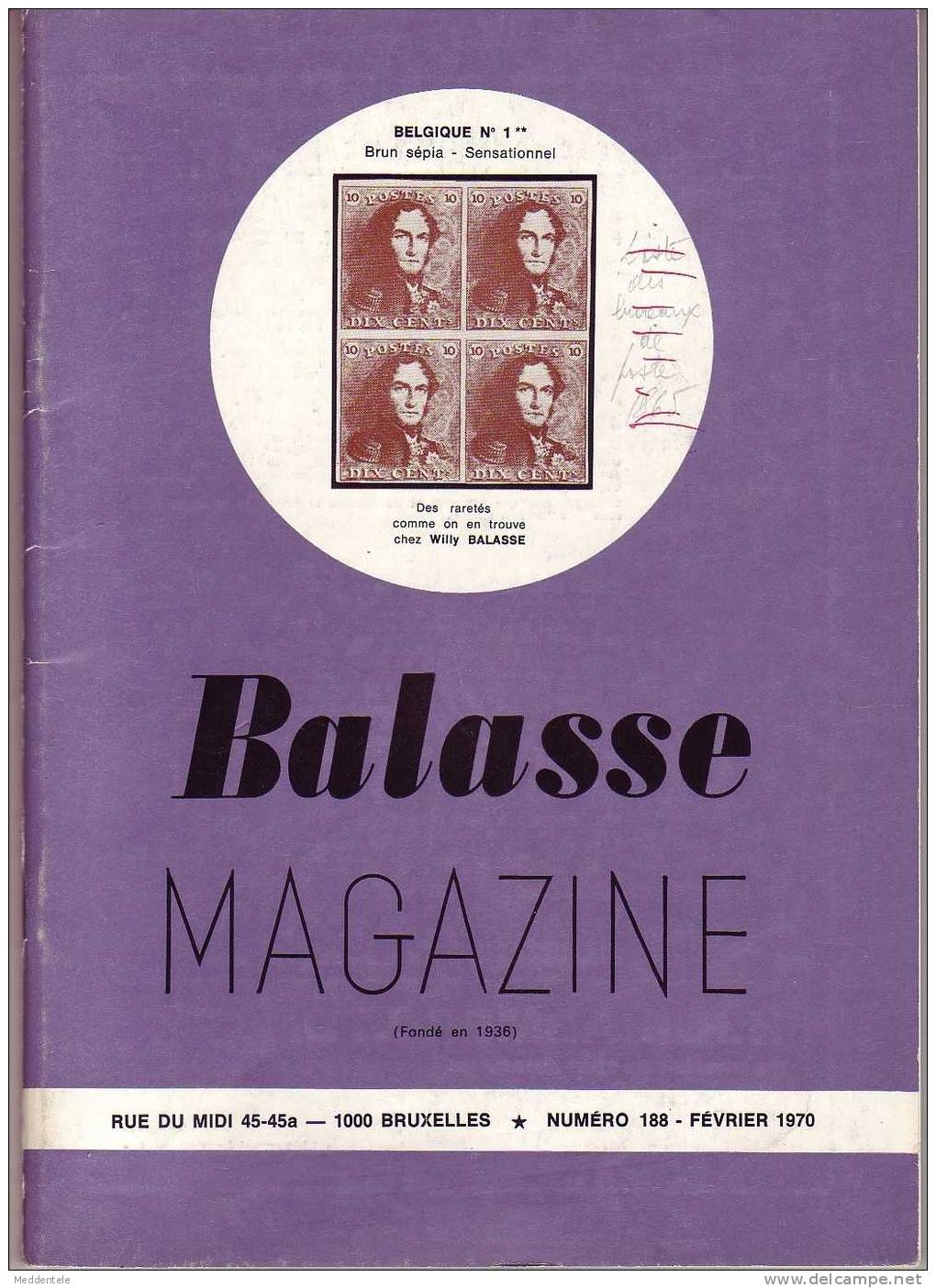 BALASSE MAGAZINE N° 188 (inscriptions Enfantines !) - Frans (vanaf 1941)