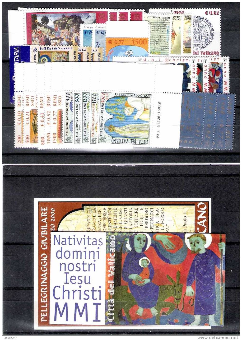 Vaticano 2001 Annata Completa + 1 Foglietto + 1 Libretto Nuovi Illinguellati - New MNH - Ungebraucht