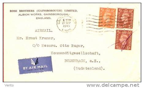 GB 1945 Cover > Sudetenland ... BA214 - Covers & Documents