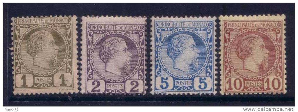 *PROMO* 1c 2c 5c 10c Charles III Neufs * TB (Y&T N° 1 à 4, Cote : 340€) - Other & Unclassified