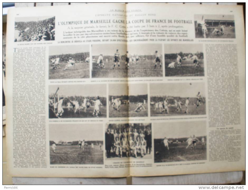 1924 L'OLYMPIQUE DE MARSEILLE GAGNE LA COUPE DE FRANCE DE FOOTBALL  LILLE CHAMPION DE FRANCE DE HOCKEY - Autres & Non Classés