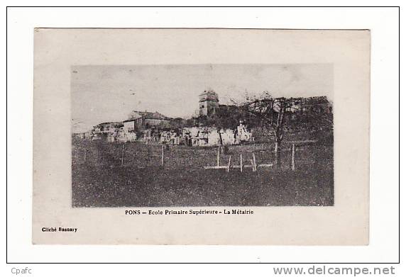 Carte 1915 PONS ECOLE PRIMAIRE SUPERIEURE LA METAIRIE - Pons