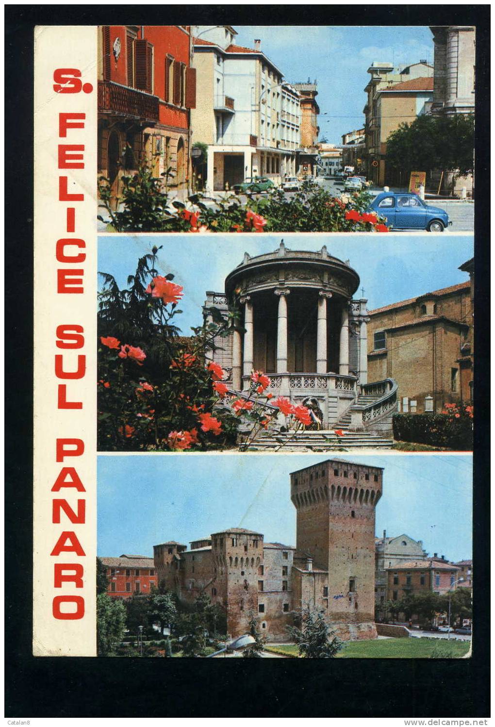 S2701 CARTOLINA ILLUSTRATA MODENA SALUTI DA S. FELICE SUL PANARO VEDUTINE  FG. - Modena