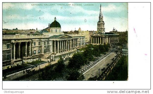 LONDON  NATIONAL GALLERY TRAFALGAR SQUARE 1907 - Trafalgar Square