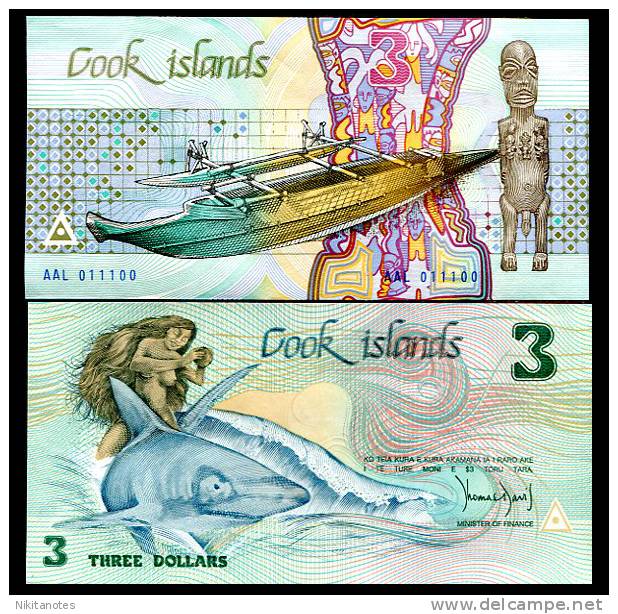 COOK ISLAND 3 DOLLARS P 3 UNC - Isole Cook