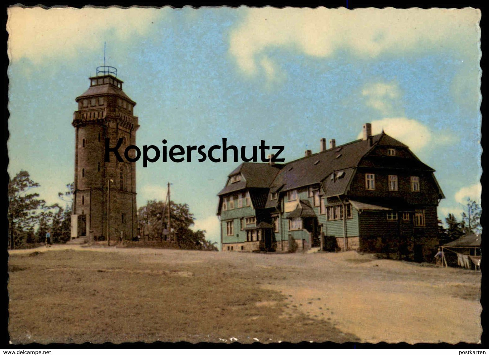 ÄLTERE POSTKARTE AUERSBERG HOG WISMUT BERGHOTEL UND AUSSICHTSTURM Bei Johanngeorgenstadt Turm Tower Ansichtskarte AK Cpa - Auersberg